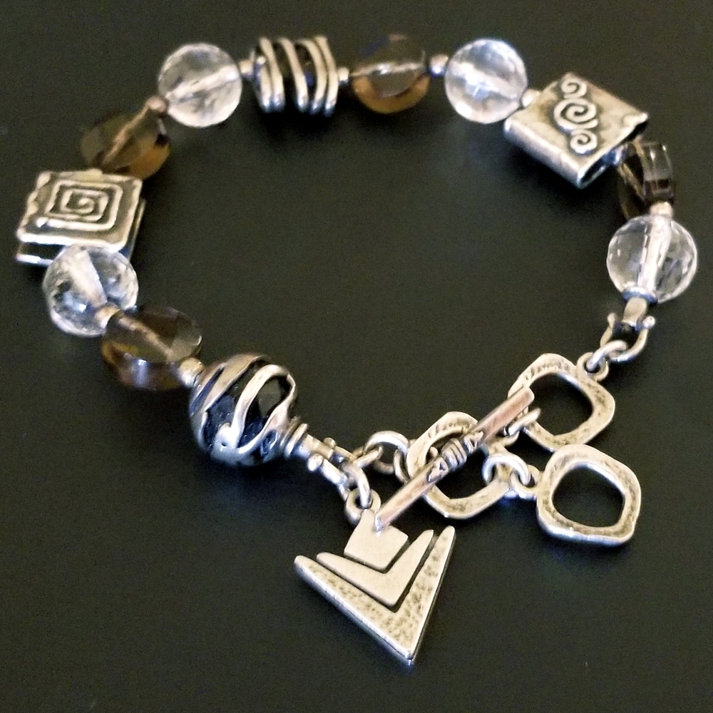 Silpada Sterling Silver & Smoky Quartz Bracelet